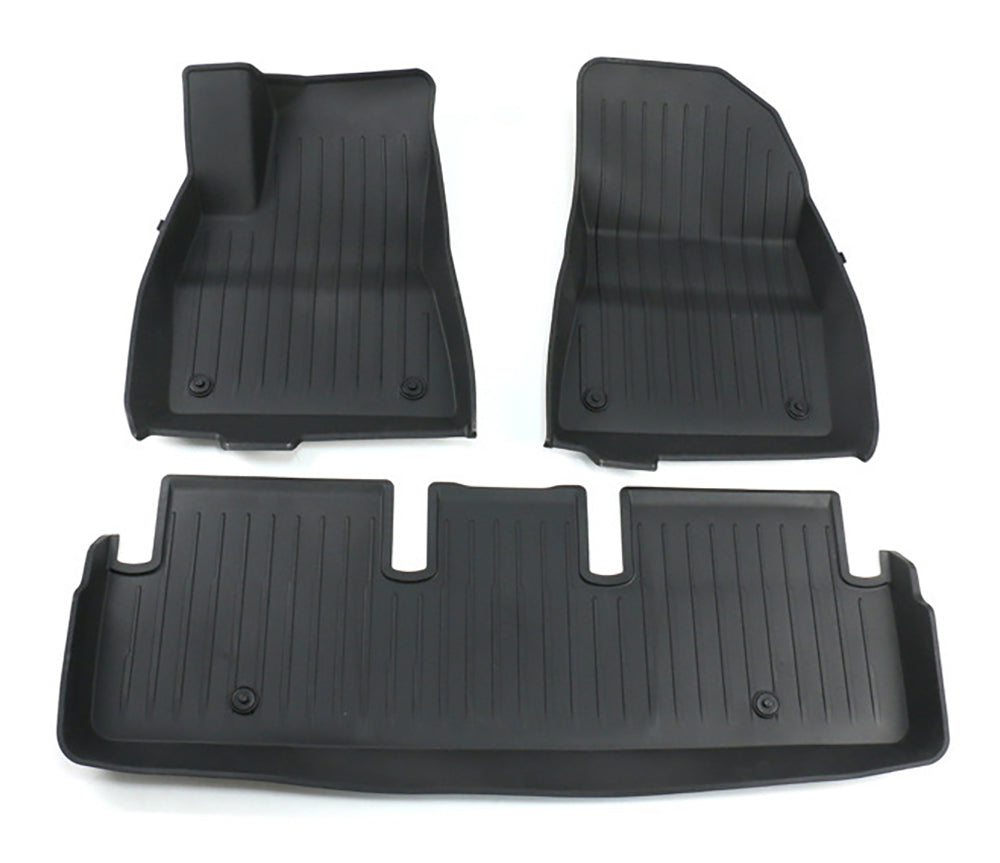 Black TPE Plastic Weather F&R Floor Mats for Tesla 24 Model 3