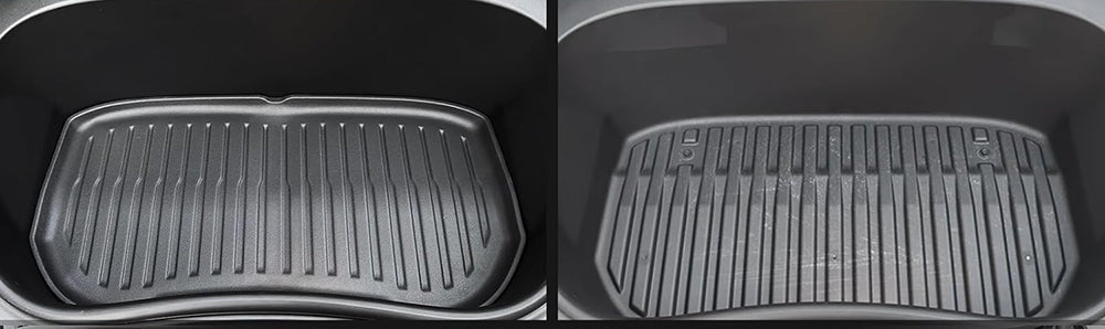 Black TPE Plastic Weather Frunk Mat for Tesla 24 Model 3