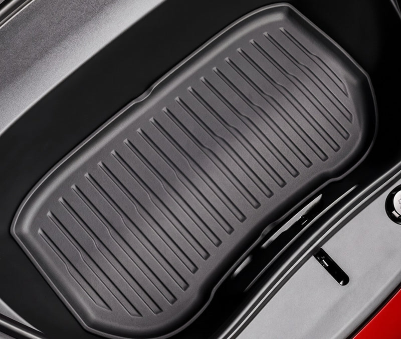 Black TPE Plastic Weather Frunk Mat for Tesla 24 Model 3