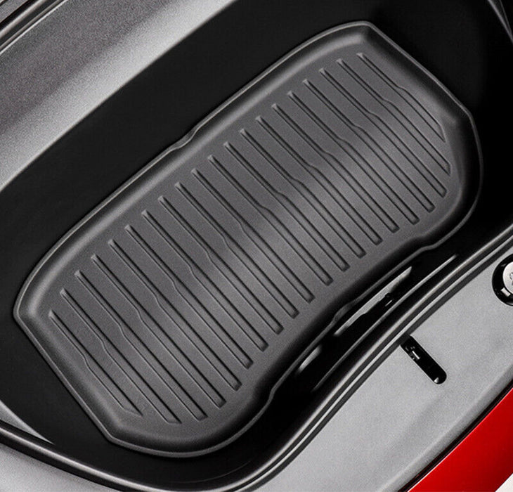 Black TPE Plastic Weather Frunk Mat for Tesla 24 Model 3