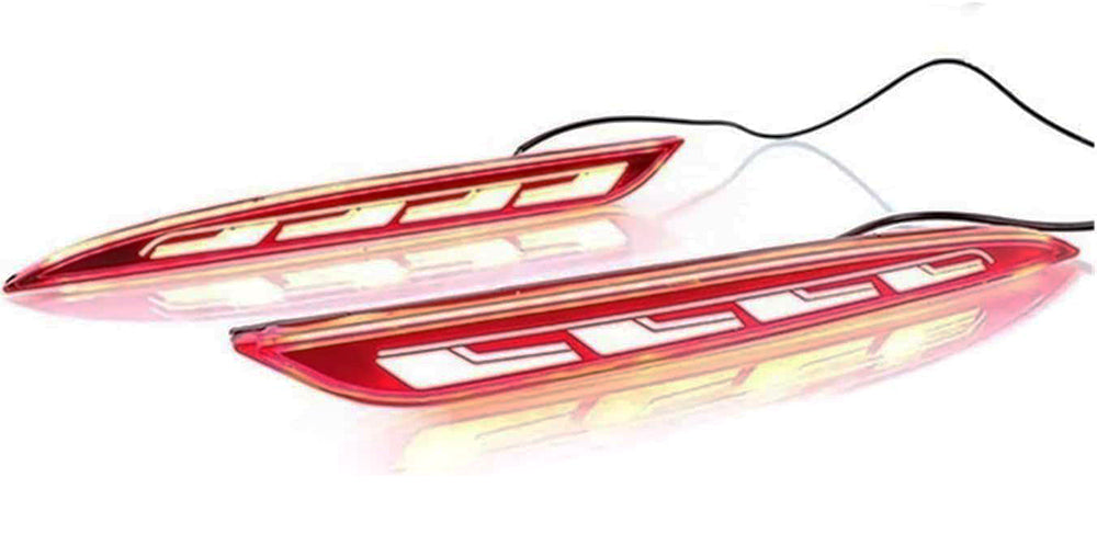 Red Housing Full LED Rear Bumper Fog Reflex Lamp for Tesla Model S