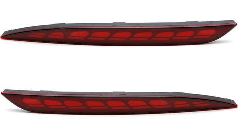 Red Housing Full LED Rear Bumper Fog Reflex Lamp for Tesla Model 3