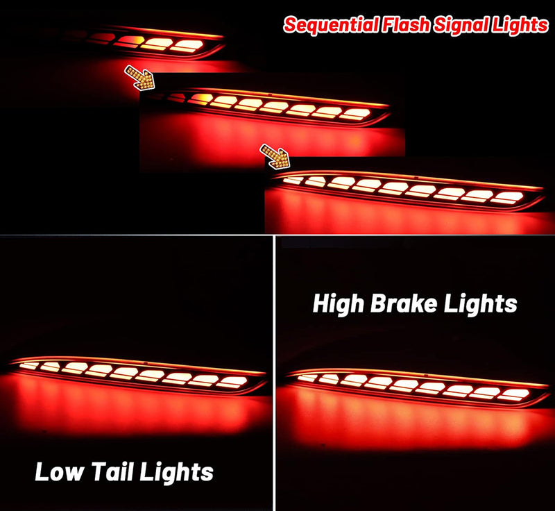 Red Housing Full LED Rear Bumper Fog Reflex Lamp for Tesla Model 3