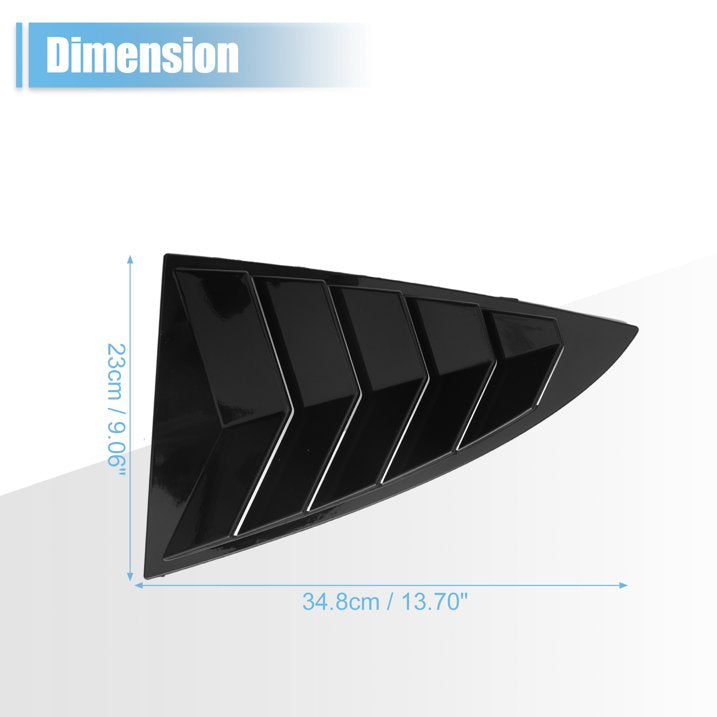 Glossy Black Rear Side Window Shades Blinds Covers for Tesla 17-23 Model 3