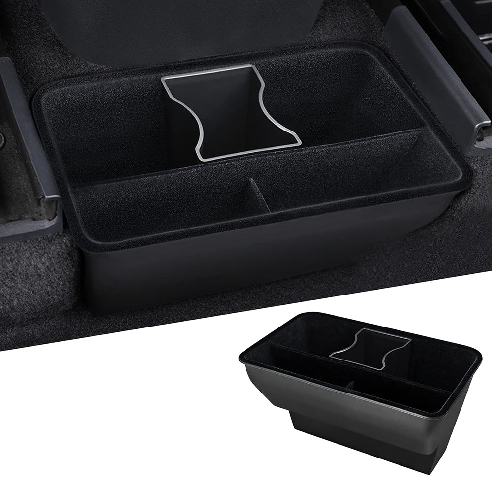 Flocking ABS Rear Center Console Storage Organizer for Tesla 20-24 Model Y