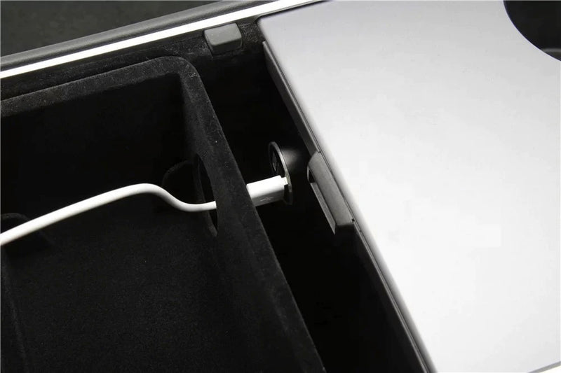 Flocking ABS Central Control Upper Storage Box for Tesla 21-23 Model 3/Y