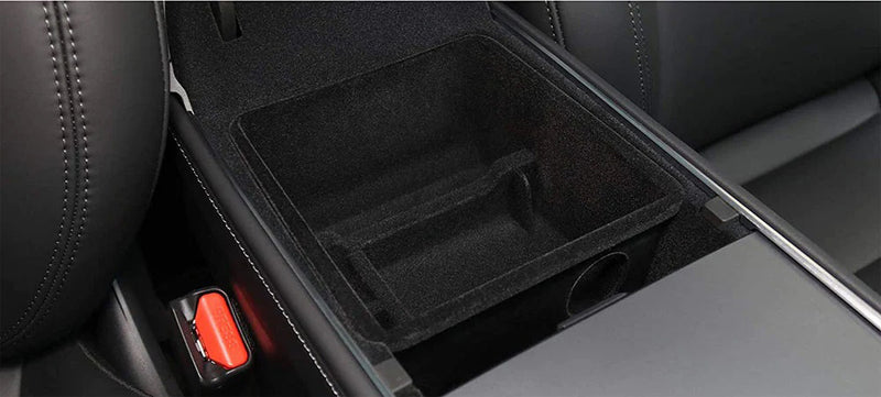 Flocking ABS Central Control Upper Storage Box for Tesla 21-23 Model 3/Y