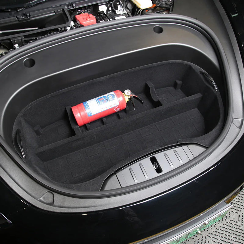 Flocking ABS Frunk Storage Box Organizer for Tesla 21-23 Model 3