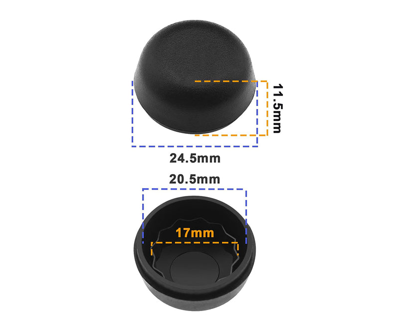 Black Nylon Windshield Wiper Arm Nut Cover Cap for Tesla Model 3/Y