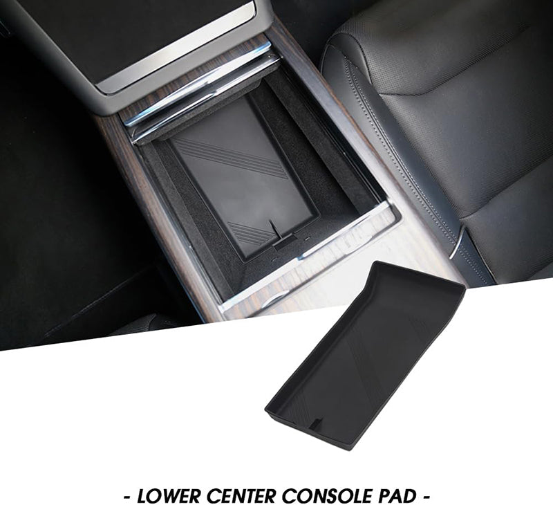 Black Silicone Central Control Lower Storage Pad for Tesla 22-24 Model S/X