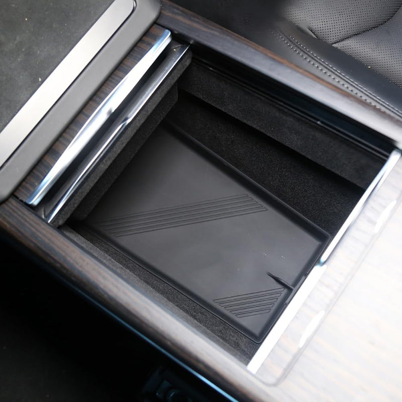 Black Silicone Central Control Lower Storage Pad for Tesla 22-24 Model S/X