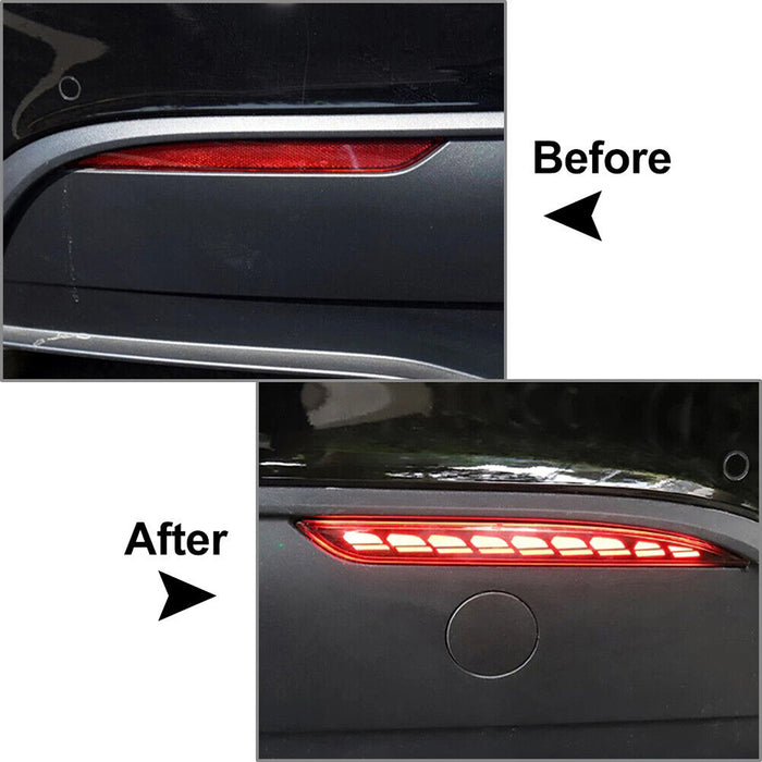 Black Housing Full LED Rear Bumper Fog Reflex Lamp for Tesla 17-23 Model 3