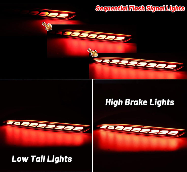 Black Housing Full LED Rear Bumper Fog Reflex Lamp for Tesla 17-23 Model 3