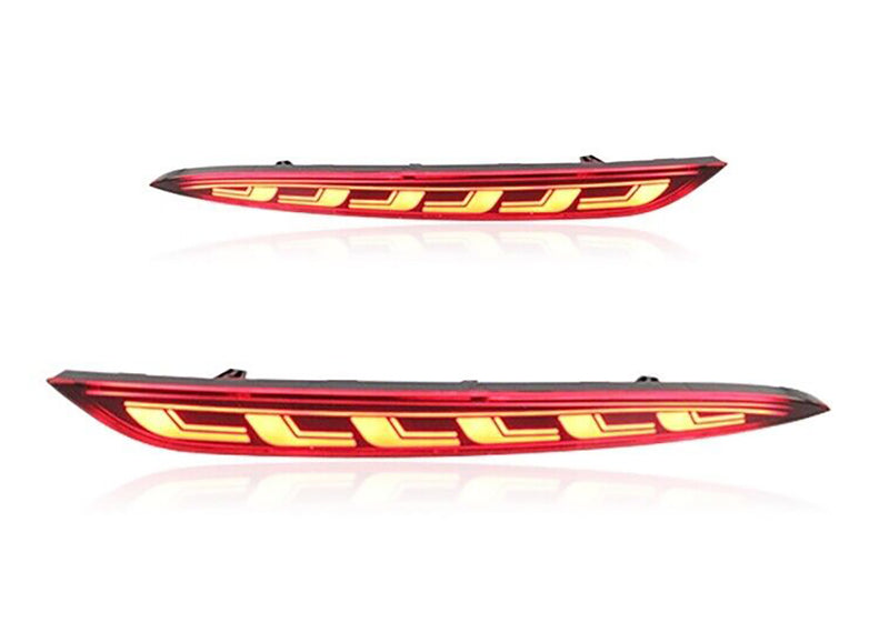 Black Housing Full LED Rear Bumper Fog Reflex Lamp for Tesla 17-23 Model 3