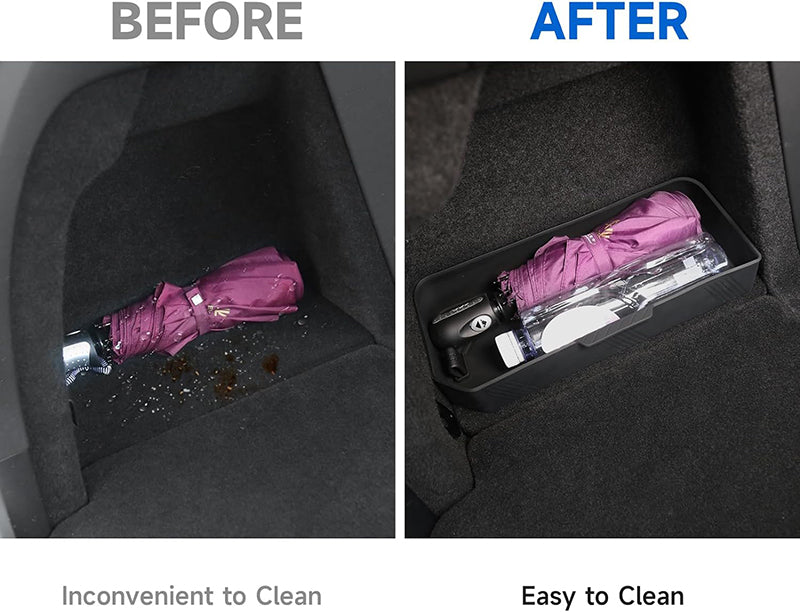 Black Silicone Rear Left Trunk Storage Organizer Tray for Tesla 22-24 Model X