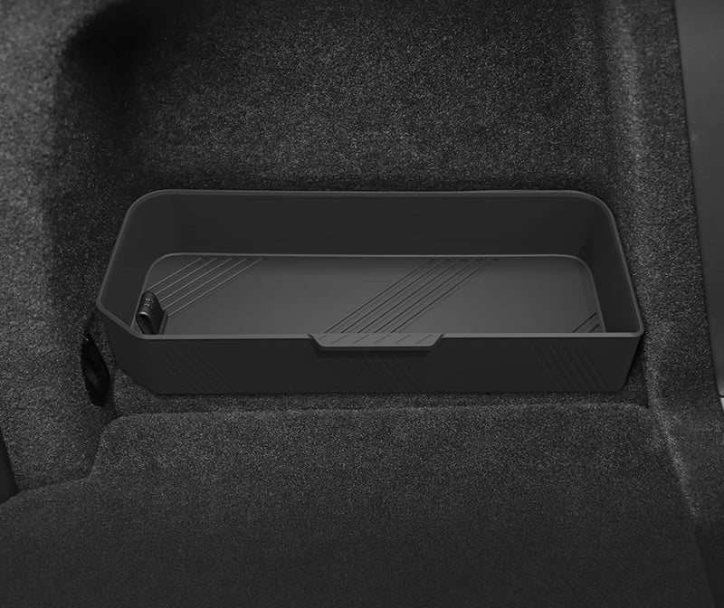 Black Silicone Rear Left Trunk Storage Organizer Tray for Tesla 22-24 Model X