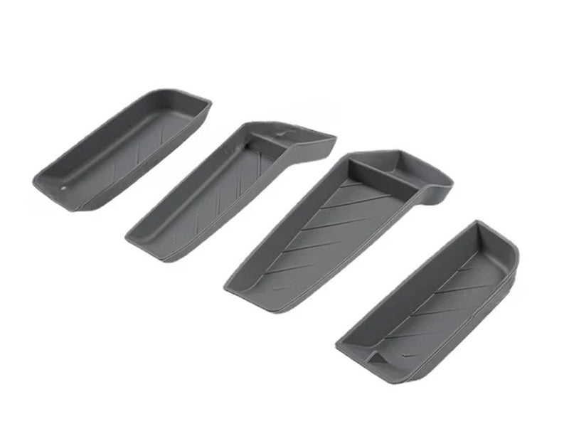 Grey Silicone 4pcs Door Side Storage Box Interior Tray for Tesla 22-24 Model S