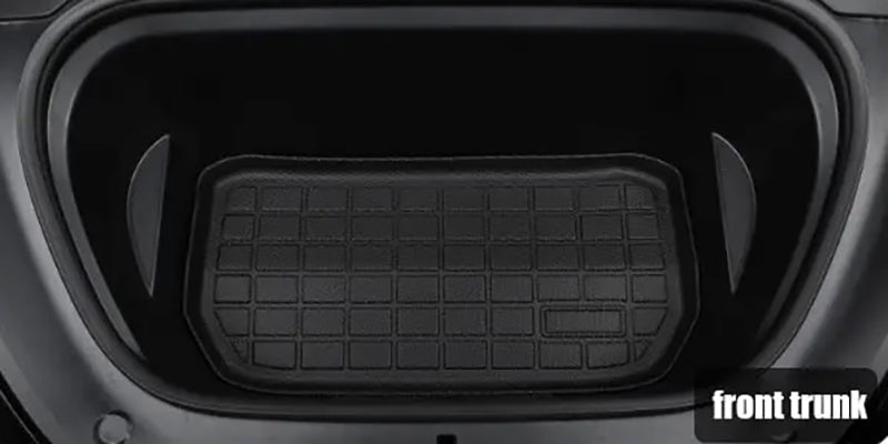 Black TPE Plastic Weather Frunk Mat for Tesla 20-24 Model Y