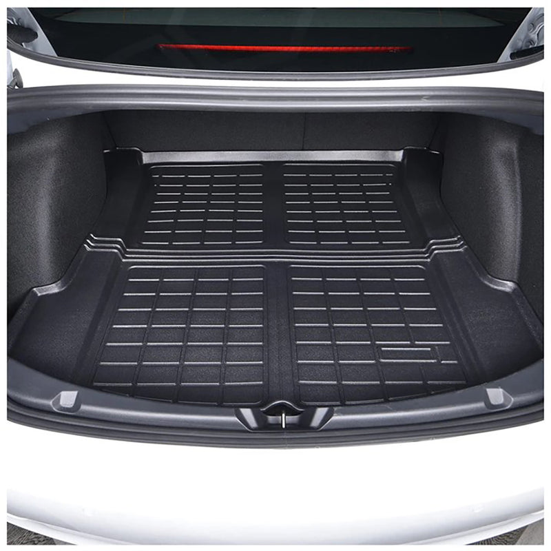 Black TPE Plastic Large Trunk Mat for Tesla 20-24 Model Y 5 Seats