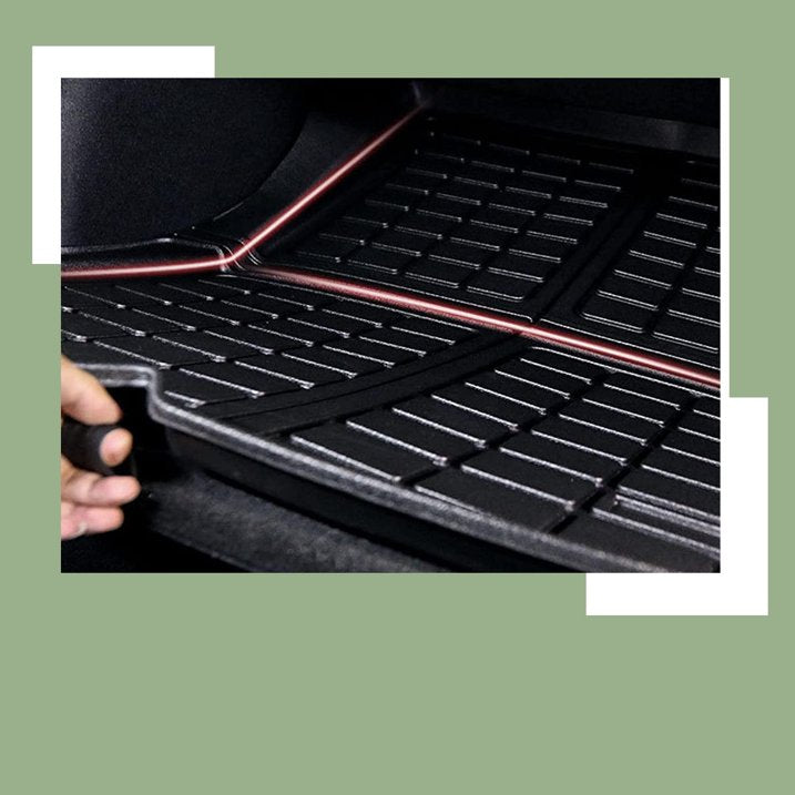 Black TPE Plastic Large Trunk Mat for Tesla 20-24 Model Y 5 Seats