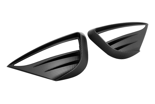 Matte Carbon ABS Front Fog Lamp Aero Trim Covers for Tesla 20-24 Model Y