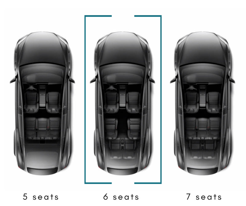 Black TPE Rubber Floor Mats w/o Center Console for Tesla 17-20 Model X 6 Seats