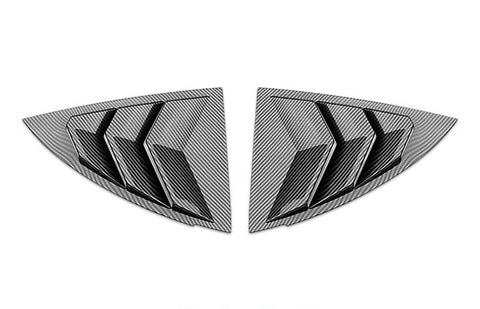 Glossy Carbon ABS Rear Side Corner Window Covers for Tesla 17-23 Model 3