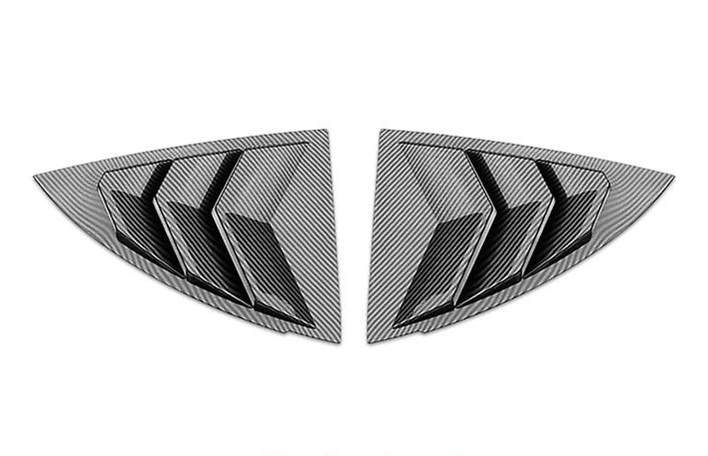 Glossy Carbon ABS Rear Side Corner Window Covers for Tesla 17-23 Model 3