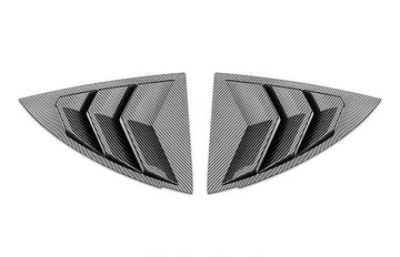 Glossy Carbon ABS Rear Side Corner Window Covers for Tesla 17-23 Model 3