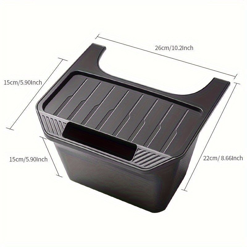 Black ABS Rear Center Console Storage Box for Tesla 20-24 Model Y