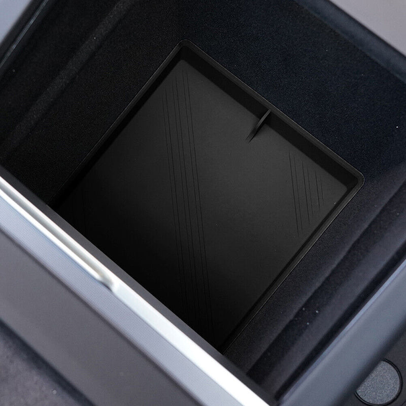 Black TPE Central Control Lower Storage Pad for Tesla 24 Model 3