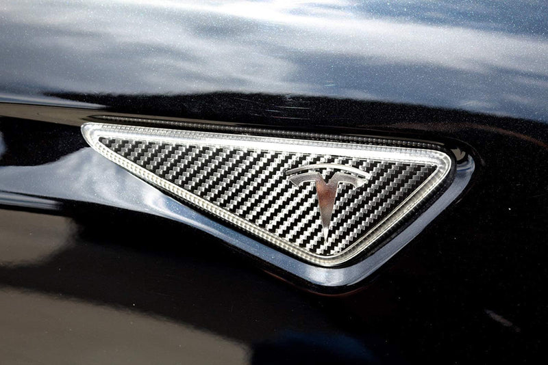 Carbon Fiber Pattern Turn Signal Side Marker Decals for Tesla AP1 16 Model X