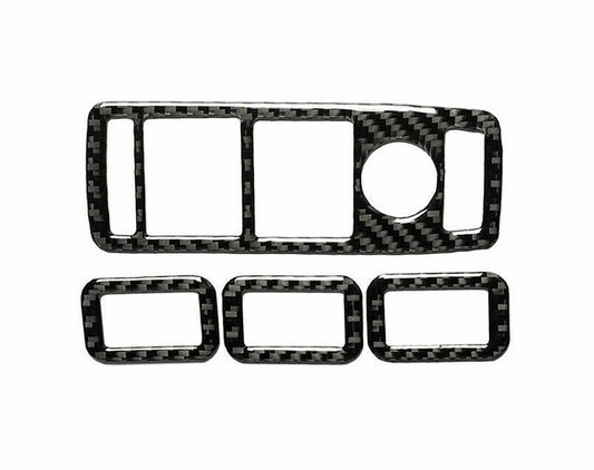 Carbon Fiber Pattern Door Window Switch Panel Trim Decals for Tesla Model X