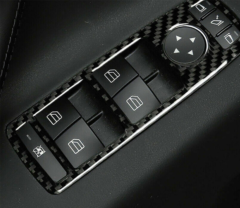 Carbon Fiber Pattern Door Window Switch Panel Trim Decals for Tesla Model X