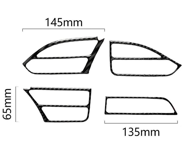 Carbon Fiber Pattern Air Vent Outlet Trim Decals for Tesla Model X