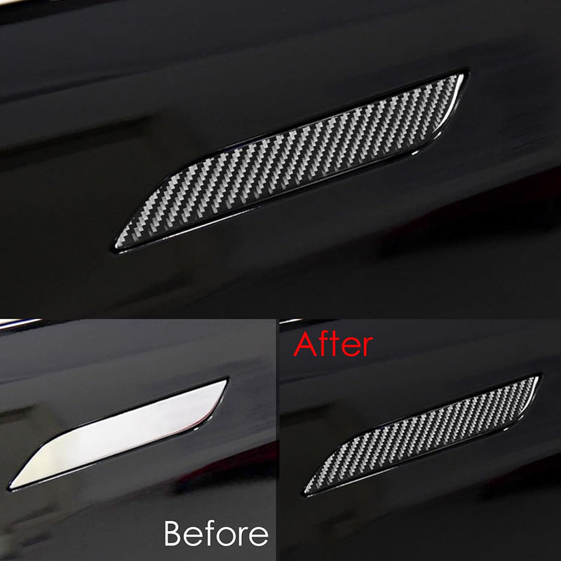 Carbon Fiber Pattern Door Handle Protector Decals for Tesla Model S