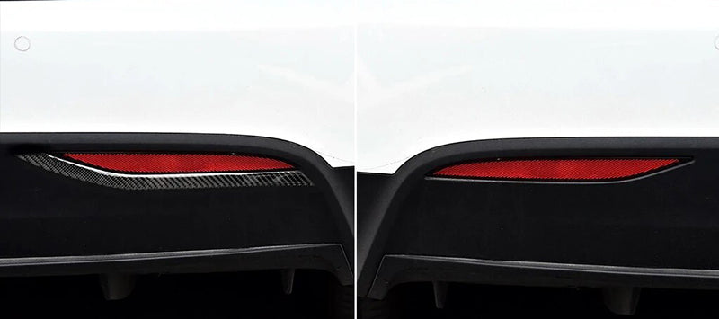 Carbon Fiber Pattern Rear Fog Light Sticker Decals for Tesla Model X