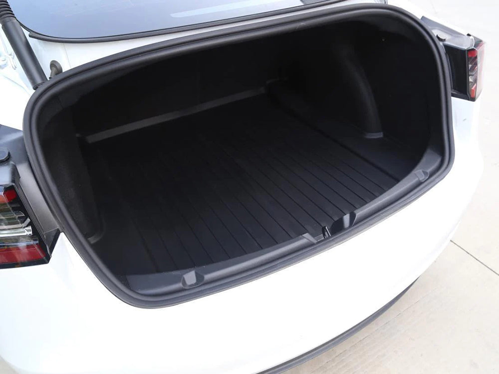 Black TPE Injection Large Trunk Mat for Tesla 21-23 Model 3