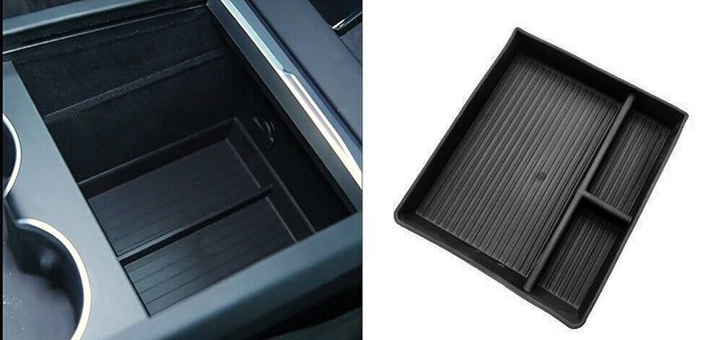 Black ABS Central Control Lower Storage Pad for Tesla 24 Model 3