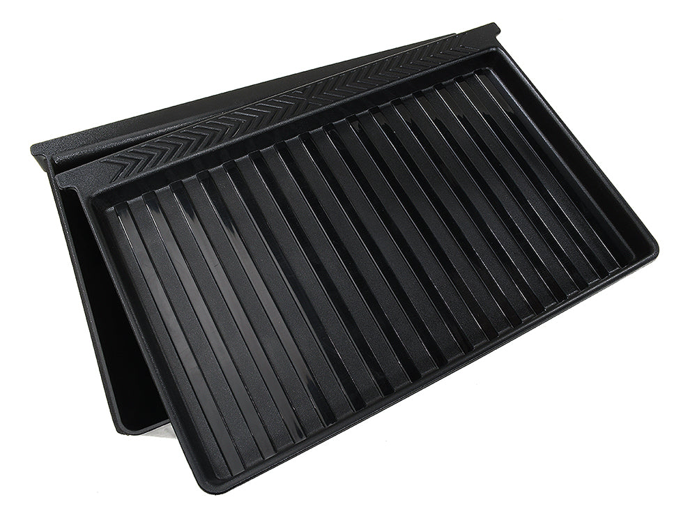 Black ABS Under-Seat Storage Tray w/ Cover for Tesla 20-24 Model Y