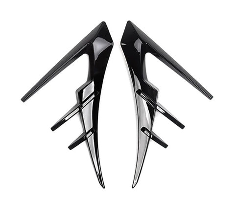 Glossy Black Side Camera Wolf Teeth Style Trim Covers for Tesla 20-23.6 Model Y