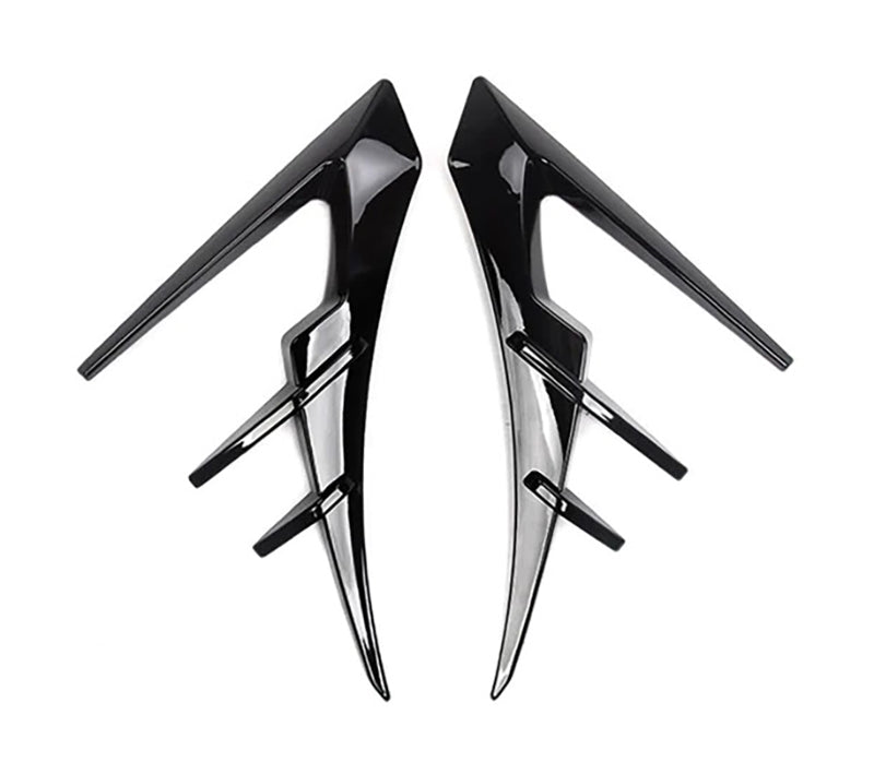 Glossy Black Side Camera Wolf Teeth Style Trim Covers for Tesla 20-23.6 Model Y