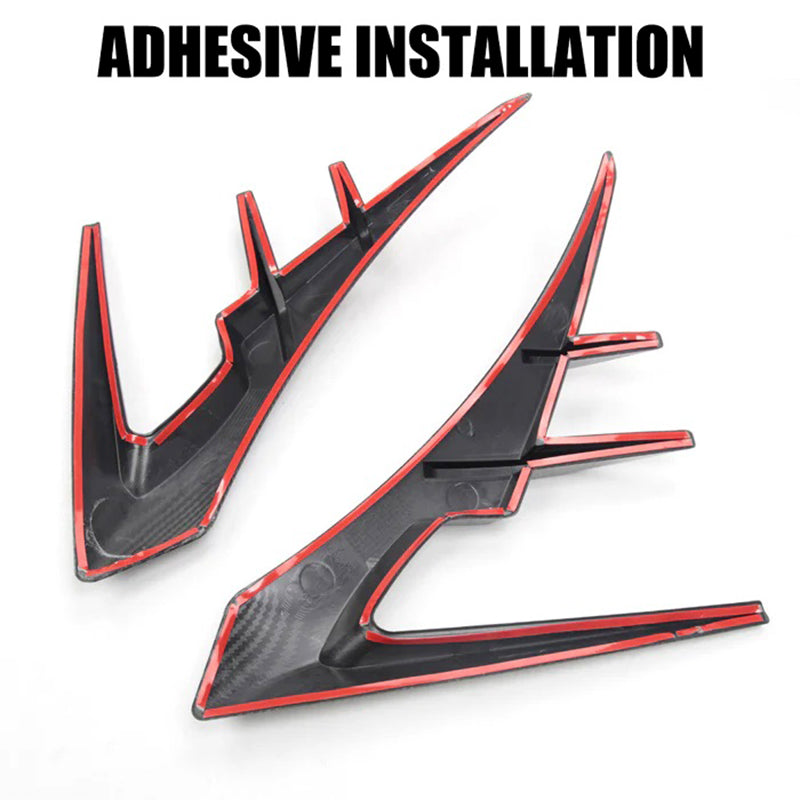 Glossy Black Side Camera Wolf Teeth Style Trim Covers for Tesla 20-23.6 Model Y