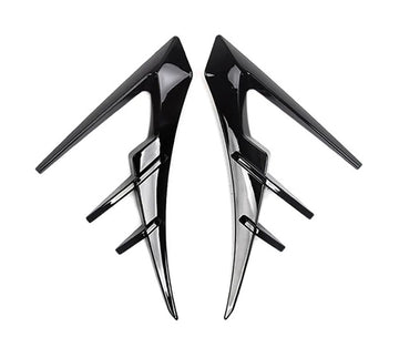 Glossy Black Side Camera Wolf Teeth Style Trim Covers for Tesla 20-23.6 Model Y