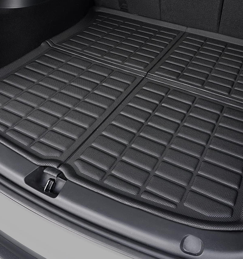 Black TPE 3D Molded Rear Large Trunk Mat for Tesla 20-24 Model Y 5 Seats