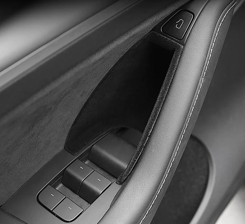 Flocking ABS Door Handle Storage Box for Tesla 20-24 Model Y