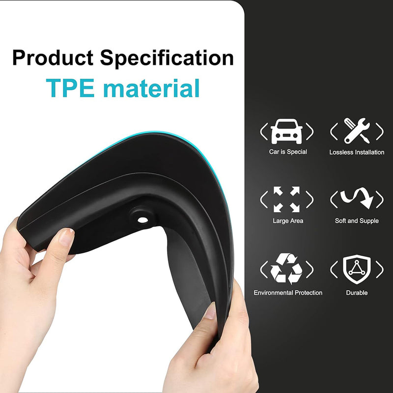 Black TPE Front & Rear Mudguards for Tesla 21-23 Model 3