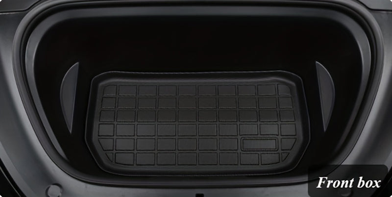 Black TPE Plastic Weather Frunk Mat w/ Pattern for Tesla 20-24 Model Y