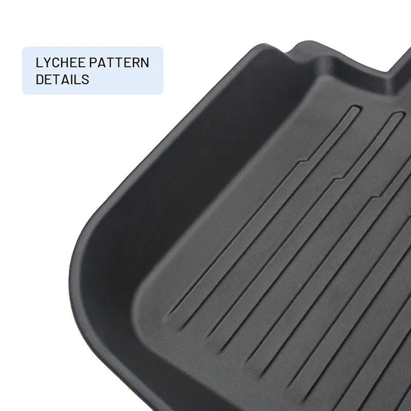Black TPE Plastic Weather Frunk Mat w/ Pattern for Tesla 20-24 Model Y