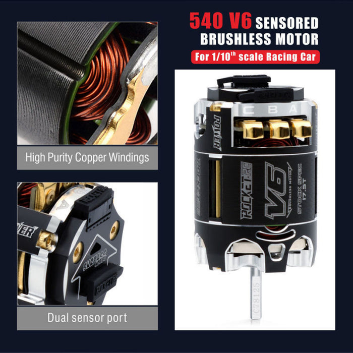 Rocket-RC V6 Stock SPEC 13.5T Sensored Brushless Motor